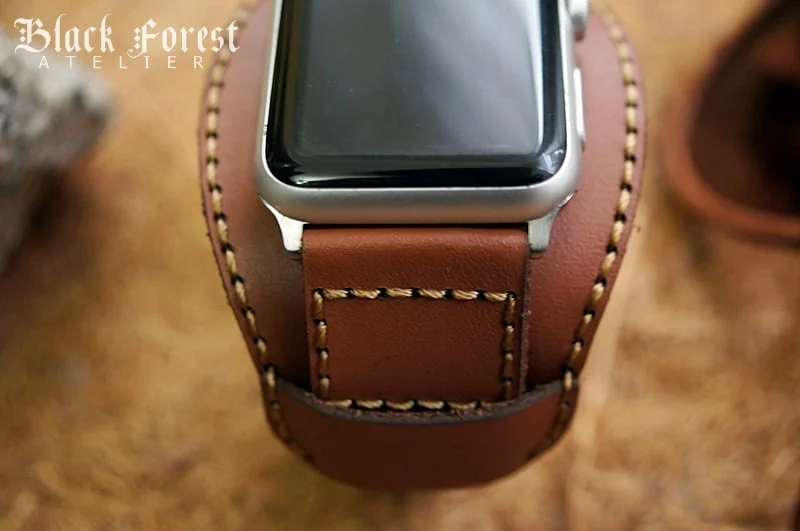 AWBF09 -CUFF Handmade Leather Strap incl. Lugs Adapter for Apple Watch 1 series and 2 Series (or Apple Watch Sport) 42mm or 38mm – image 5